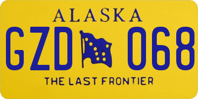 AK license plate GZD068