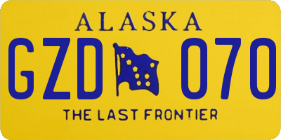 AK license plate GZD070
