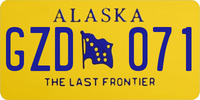 AK license plate GZD071