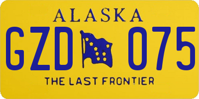 AK license plate GZD075