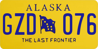 AK license plate GZD076