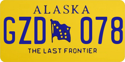 AK license plate GZD078