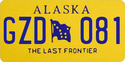 AK license plate GZD081