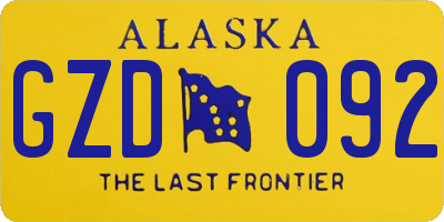 AK license plate GZD092