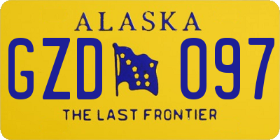 AK license plate GZD097