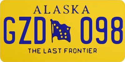 AK license plate GZD098