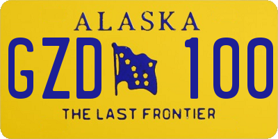 AK license plate GZD100