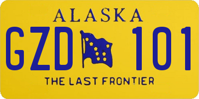 AK license plate GZD101