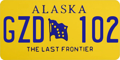 AK license plate GZD102
