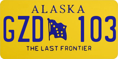 AK license plate GZD103