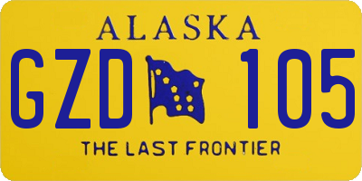 AK license plate GZD105