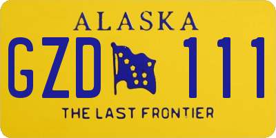 AK license plate GZD111
