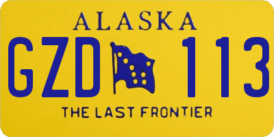 AK license plate GZD113