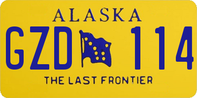 AK license plate GZD114