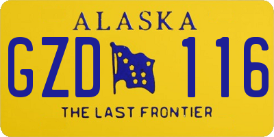AK license plate GZD116