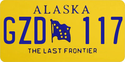 AK license plate GZD117