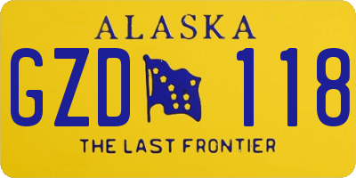 AK license plate GZD118