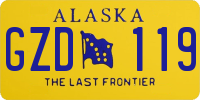 AK license plate GZD119