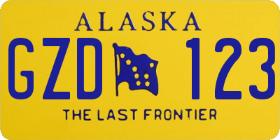AK license plate GZD123