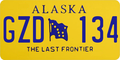 AK license plate GZD134