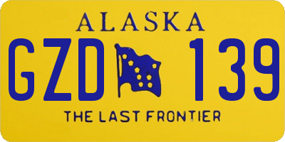 AK license plate GZD139