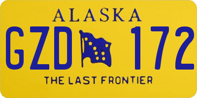 AK license plate GZD172