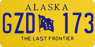 AK license plate GZD173