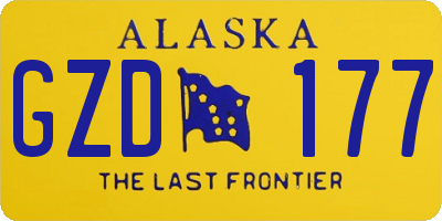 AK license plate GZD177