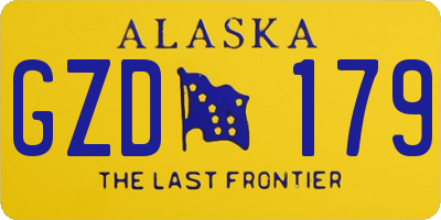 AK license plate GZD179