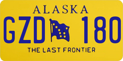 AK license plate GZD180