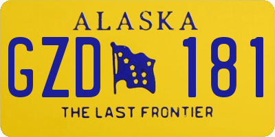 AK license plate GZD181