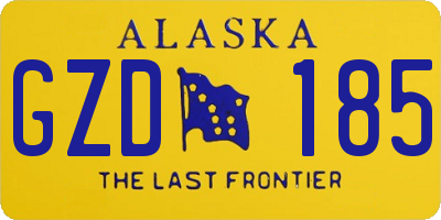AK license plate GZD185