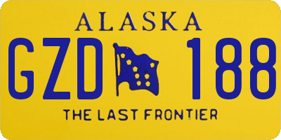 AK license plate GZD188