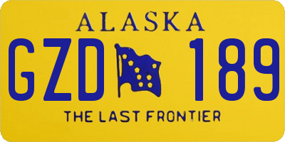 AK license plate GZD189