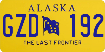 AK license plate GZD192