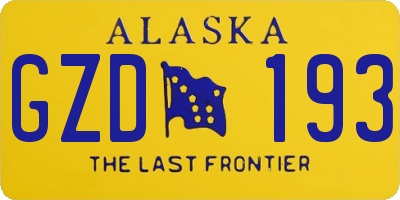 AK license plate GZD193