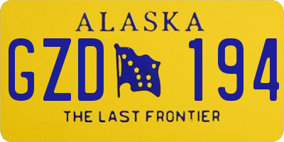 AK license plate GZD194