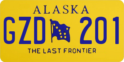 AK license plate GZD201