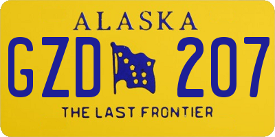 AK license plate GZD207