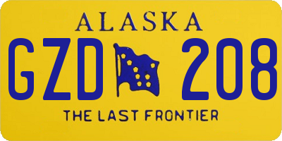 AK license plate GZD208