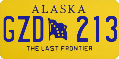 AK license plate GZD213