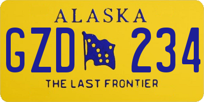 AK license plate GZD234