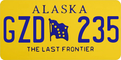 AK license plate GZD235