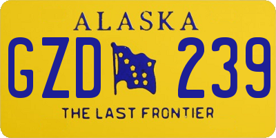 AK license plate GZD239