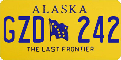 AK license plate GZD242