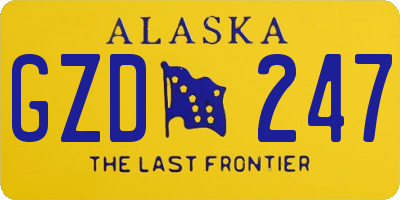 AK license plate GZD247