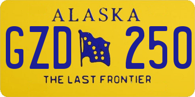 AK license plate GZD250