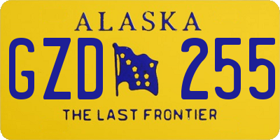 AK license plate GZD255