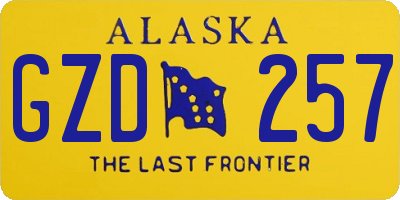 AK license plate GZD257