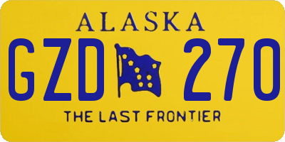 AK license plate GZD270